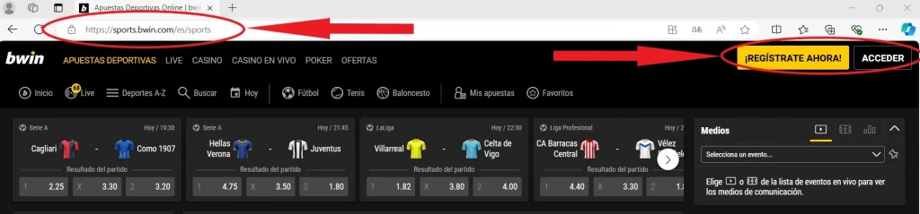 bwin-registo